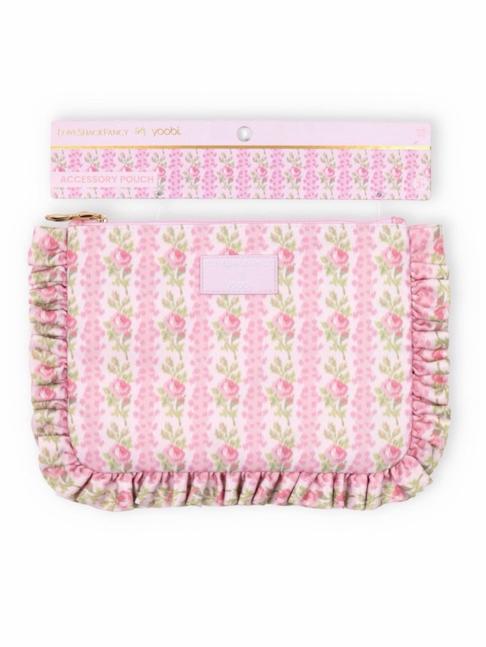 LoveShackFancy YOOBI Pink Floral 
 Accessory Pouch